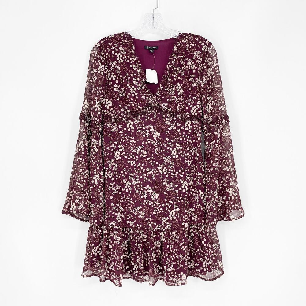 Versona Long Sleeve Floral Mini Dress Size 2